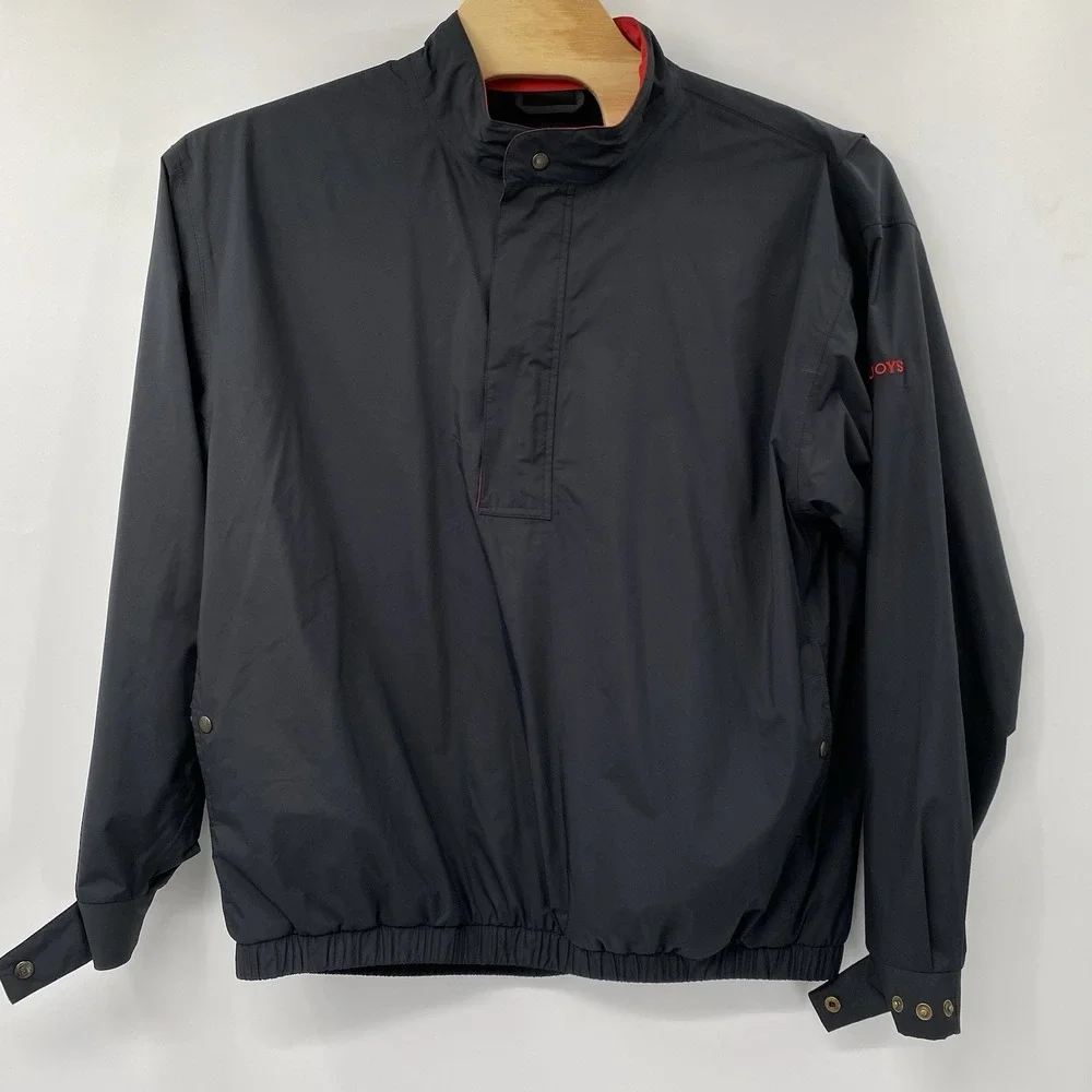 FootJoy‎ DryJoys Golf Windbreaker XL Black Quarter Zip Pullover Water Resistant